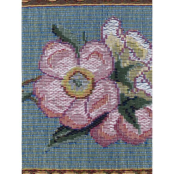 GOBLYS Table Covering Tapestry Square Floral Jacquard Cotton Beige France 58x58 - Picture 6 of 13